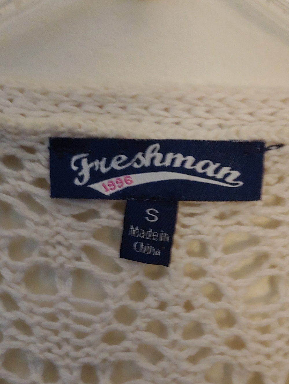 Freshman Ivory Crochet Duster Vest Boho Festival Layering Piece - Picture 2 of 5